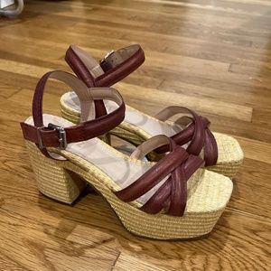 Schütz Straw Woven Platform Sandals